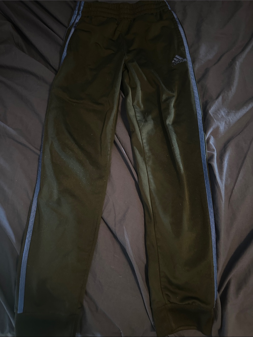 adidas Black Joggers with Blue Side Stripes